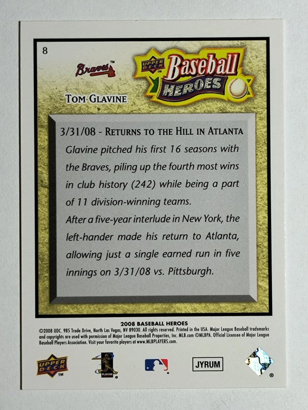 2008 Upper Deck Heroes #8 Tom Glavine