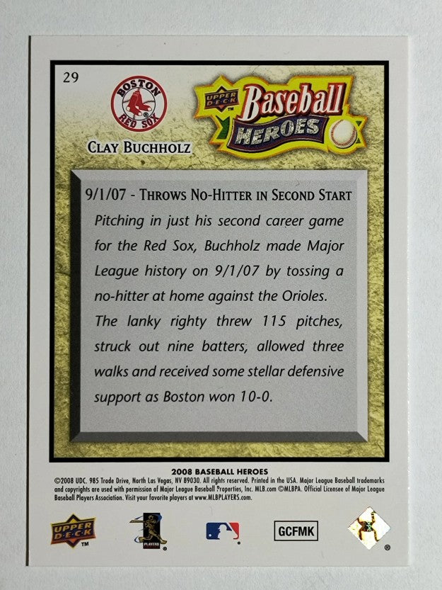 2008 Upper Deck Heroes #29 Clay Buchholz