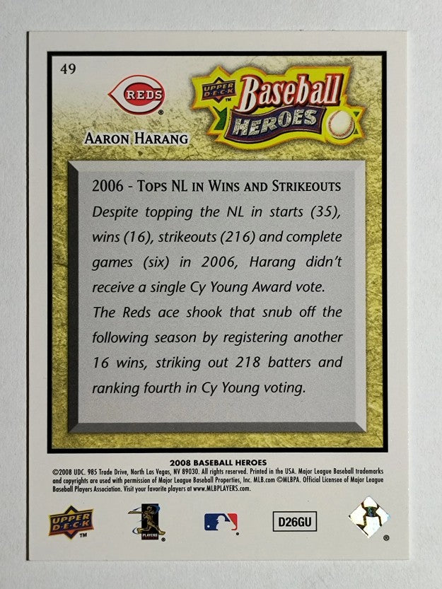 2008 Upper Deck Heroes #49 Aaron Harang