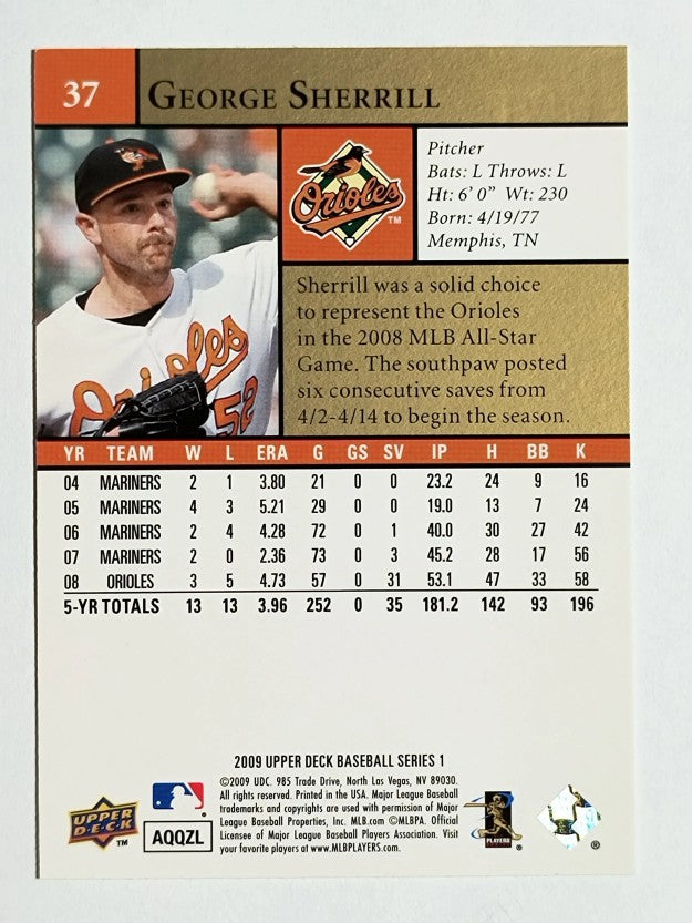 2009 Upper Deck #37 George Sherrill