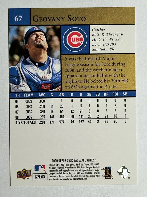 2009 Upper Deck #67 Geovany Soto