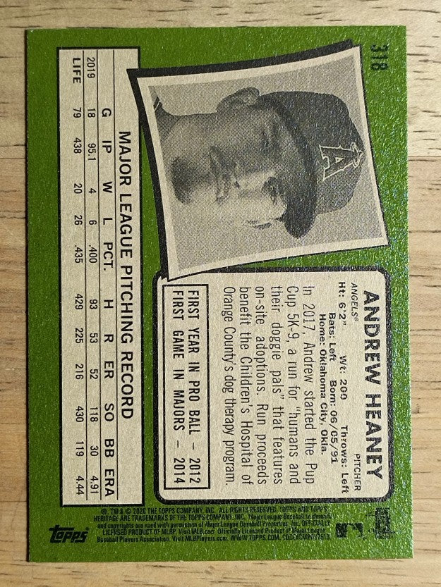 2020 Topps Heritage #318 Andrew Heaney