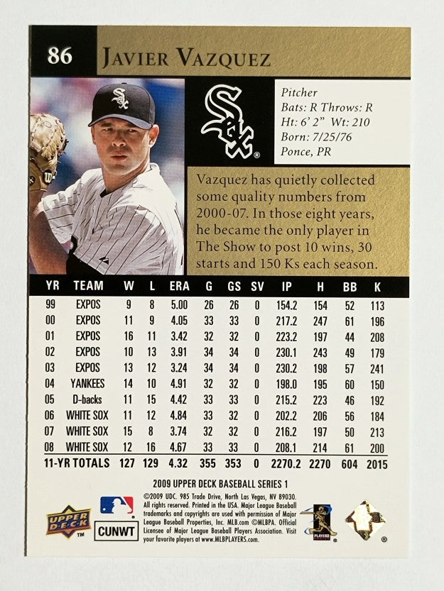 2009 Upper Deck #86 Javier Vazquez