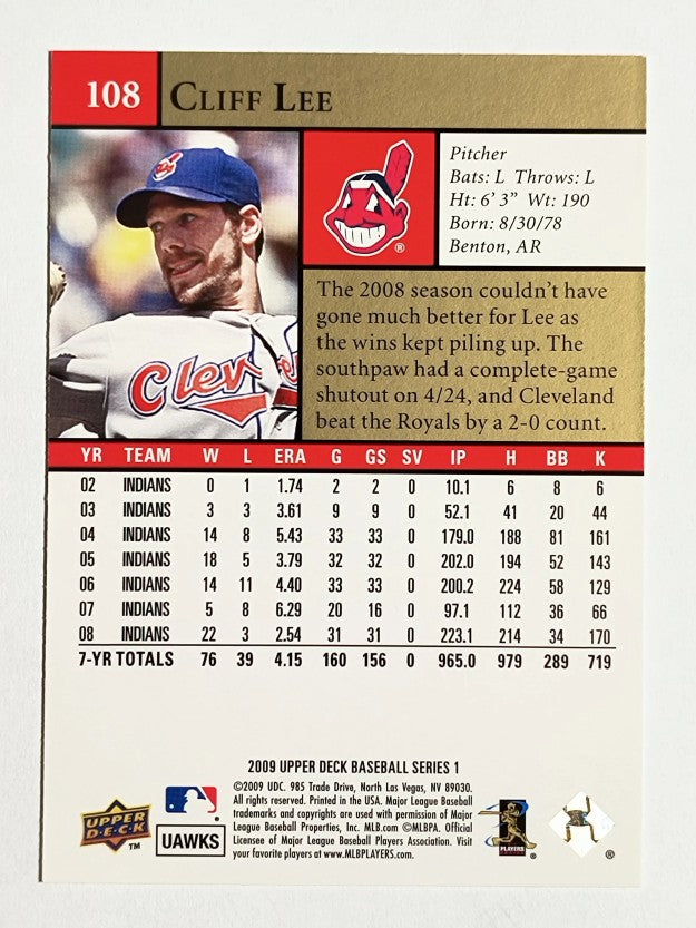 2009 Upper Deck #108 Cliff Lee