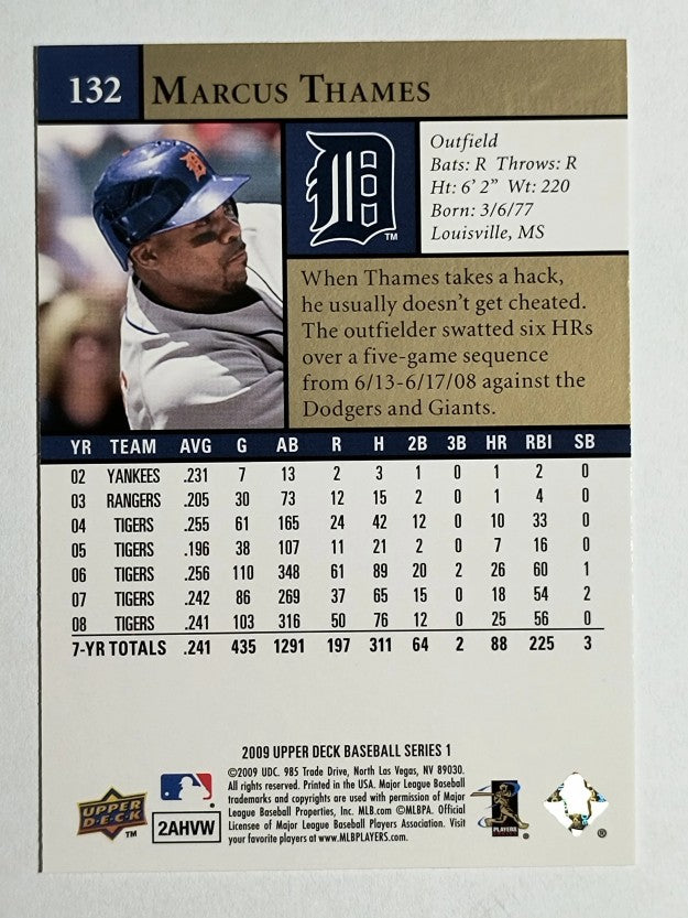 2009 Upper Deck #132 Marcus Thames