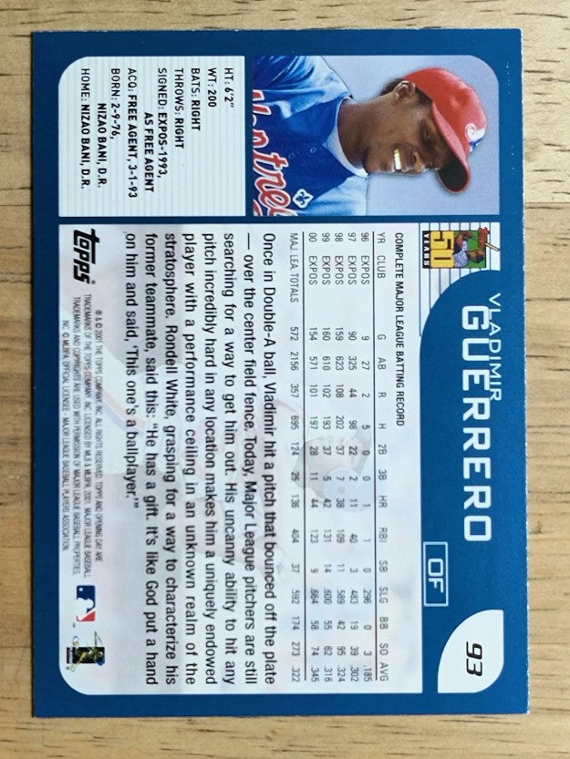 2001 Topps Opening Day #93 Vladimir Guerrero