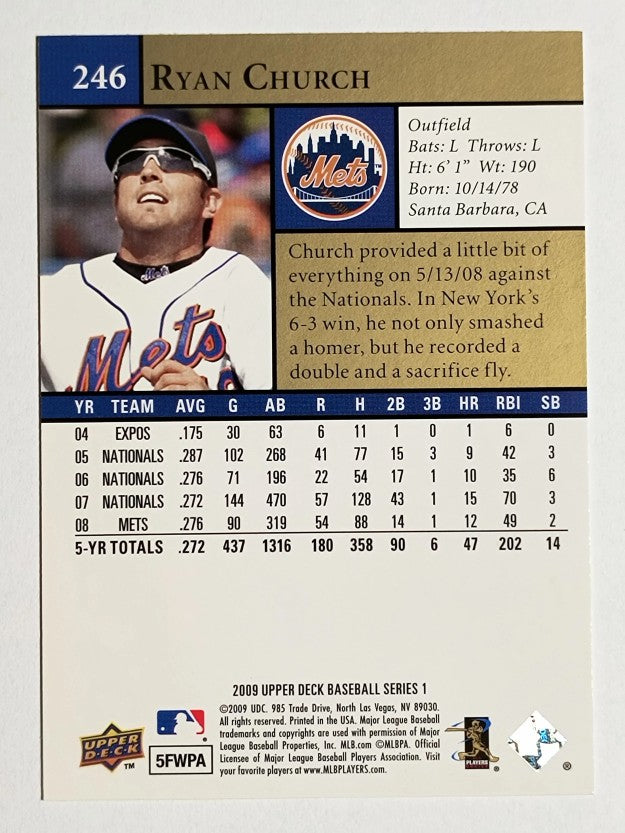 2009 Upper Deck #246 Ryan Church