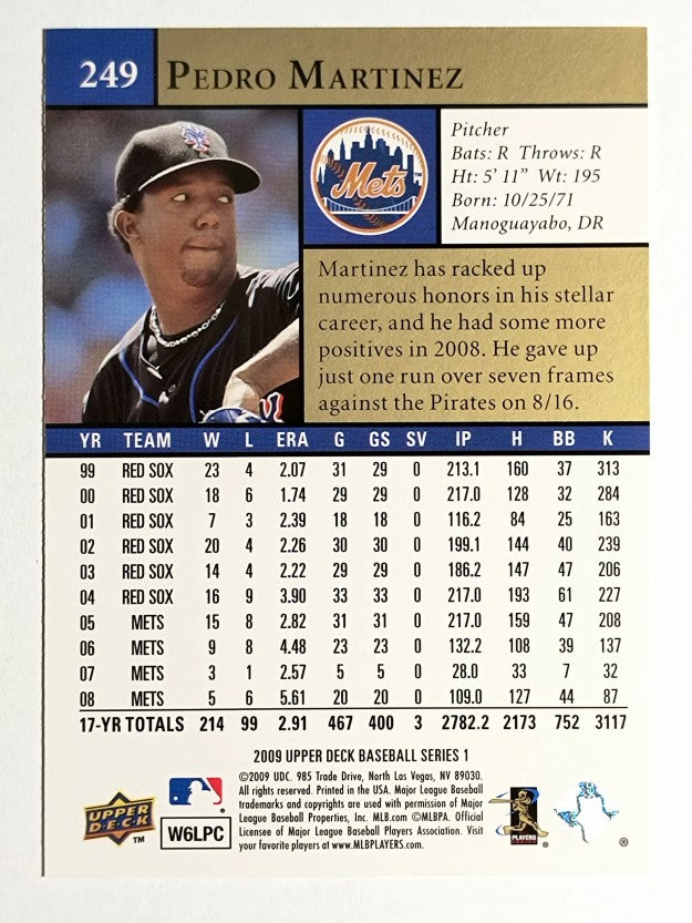 2009 Upper Deck #249 Pedro Martinez