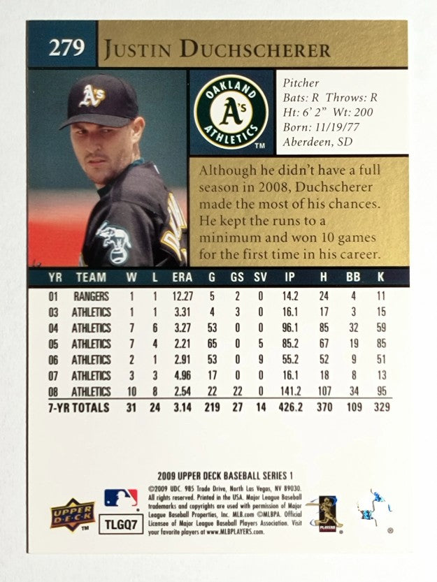 2009 Upper Deck #279 Justin Duchscherer