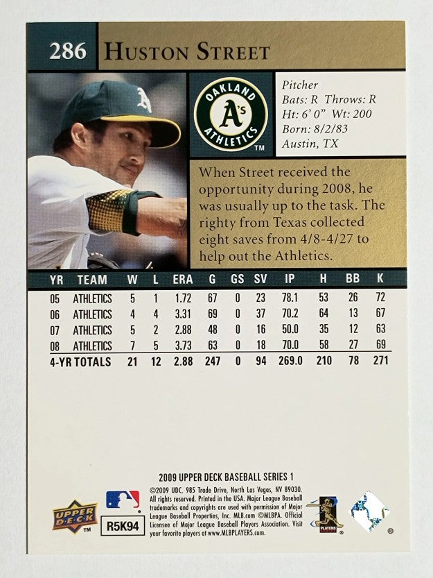 2009 Upper Deck #286 Huston Street