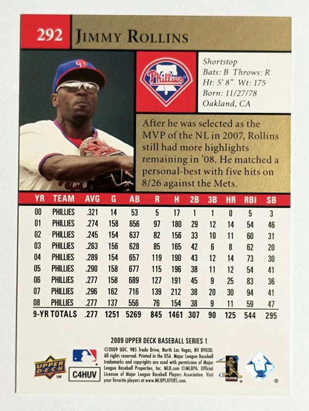 2009 Upper Deck #292 Jimmy Rollins