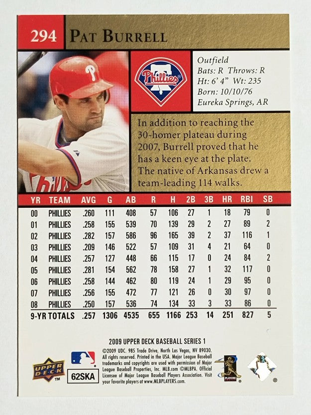 2009 Upper Deck #294 Pat Burrell
