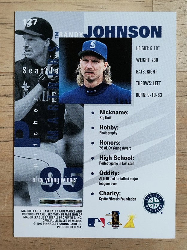 1997 Pinnacle Inside #127 Randy Johnson