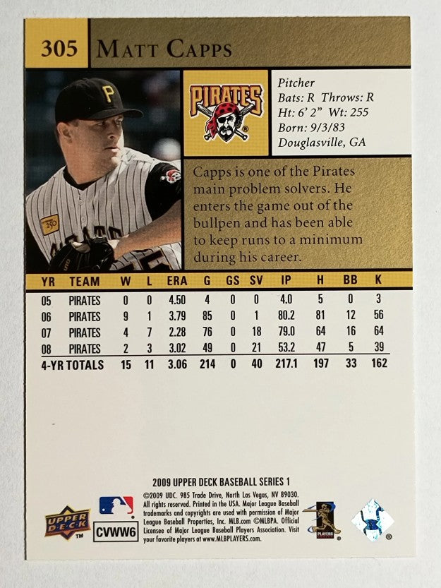 2009 Upper Deck #305 Matt Capps