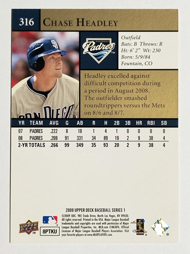2009 Upper Deck #316 Chase Headley