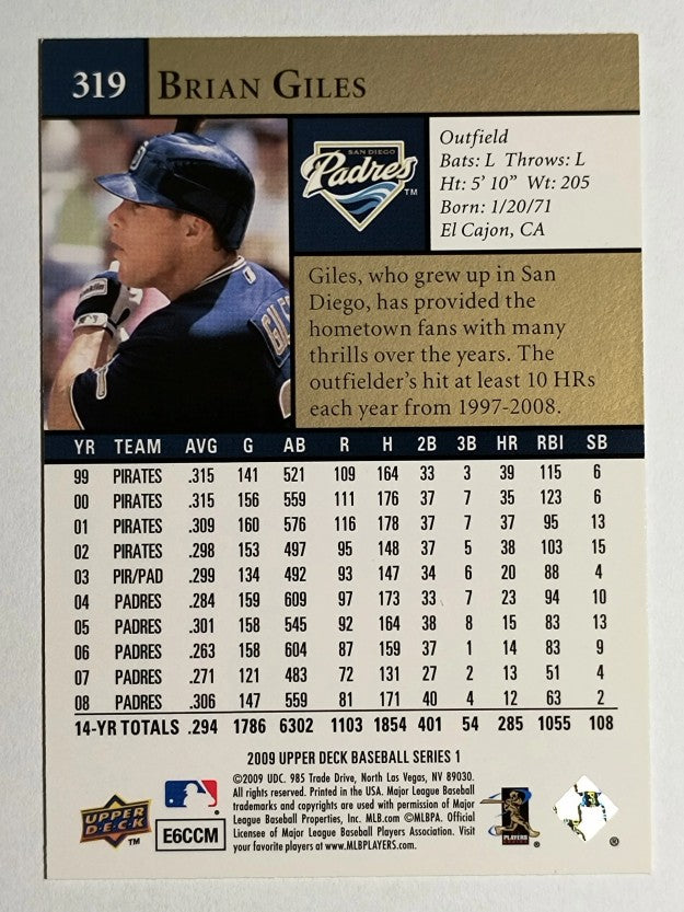 2009 Upper Deck #319 Brian Giles