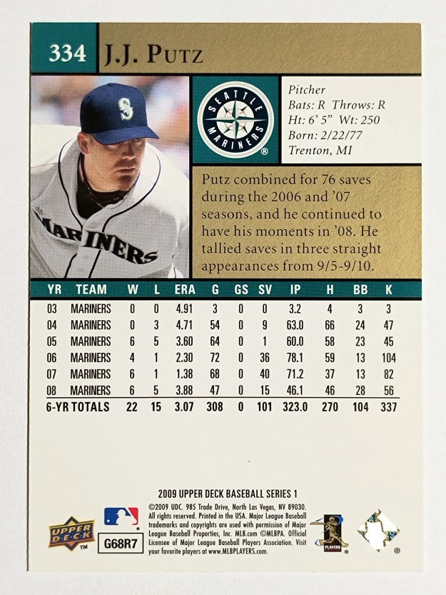 2009 Upper Deck #334 J.J. Putz