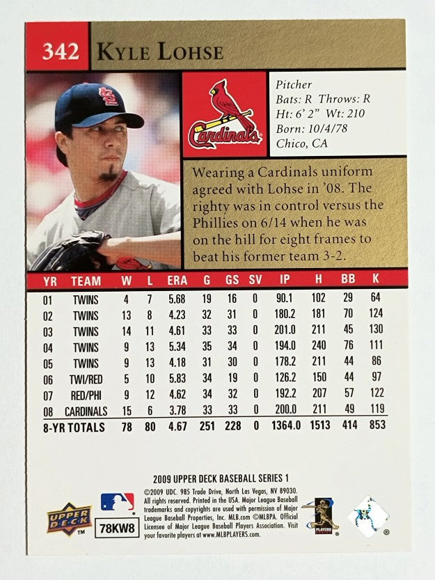 2009 Upper Deck #342 Kyle Lohse