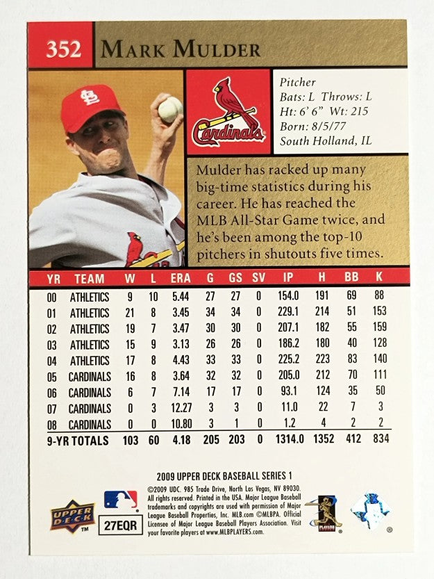 2009 Upper Deck #352 Mark Mulder