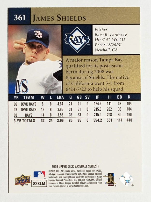 2009 Upper Deck #361 James Shields
