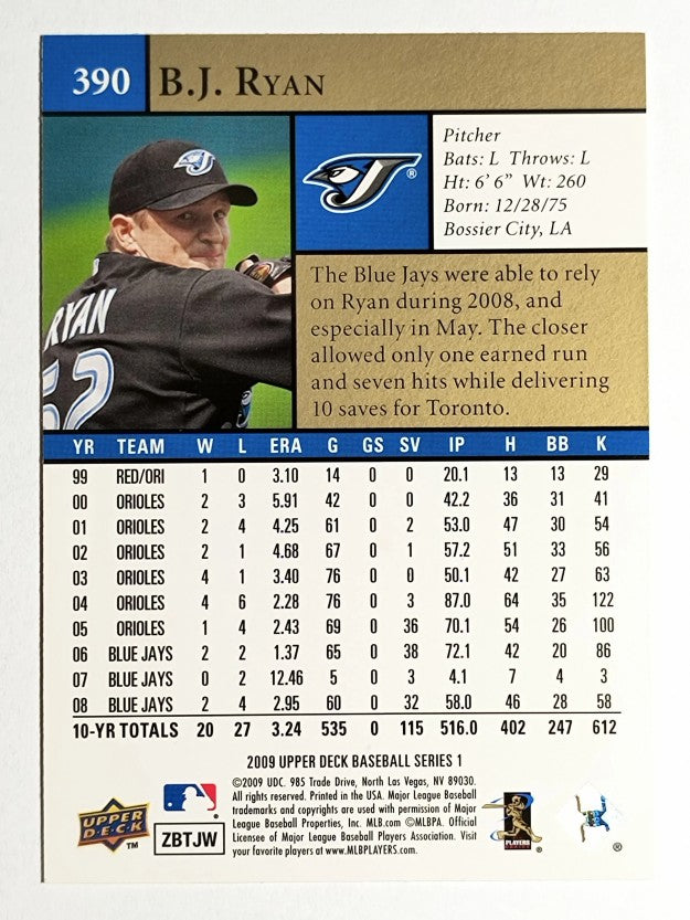 2009 Upper Deck #390 B.J. Ryan