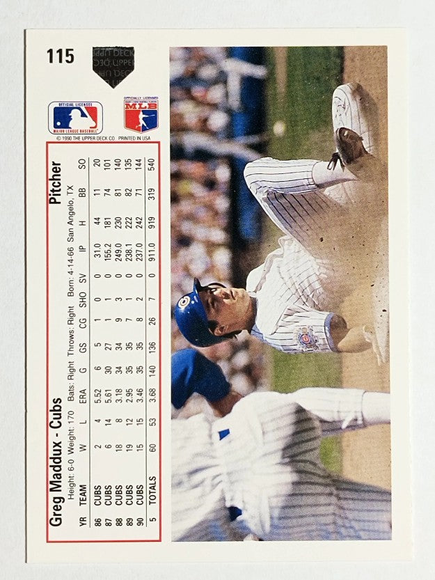1991 Upper Deck #115 Greg Maddux