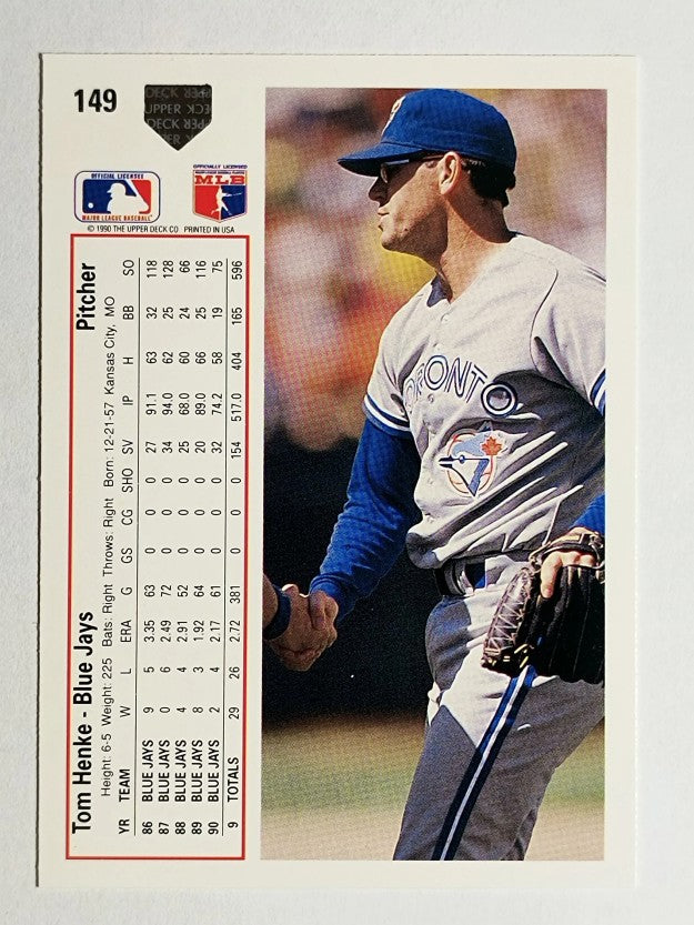 1991 Upper Deck #149 Tom Henke