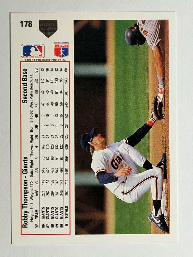 1991 Upper Deck #178 Robby Thompson