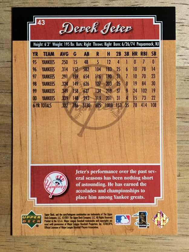 2001 Upper Deck Legends #43 Derek Jeter