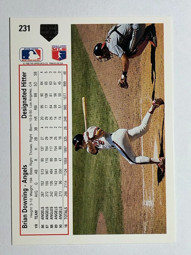 1991 Upper Deck #231B Brian Downing COR/DH on front