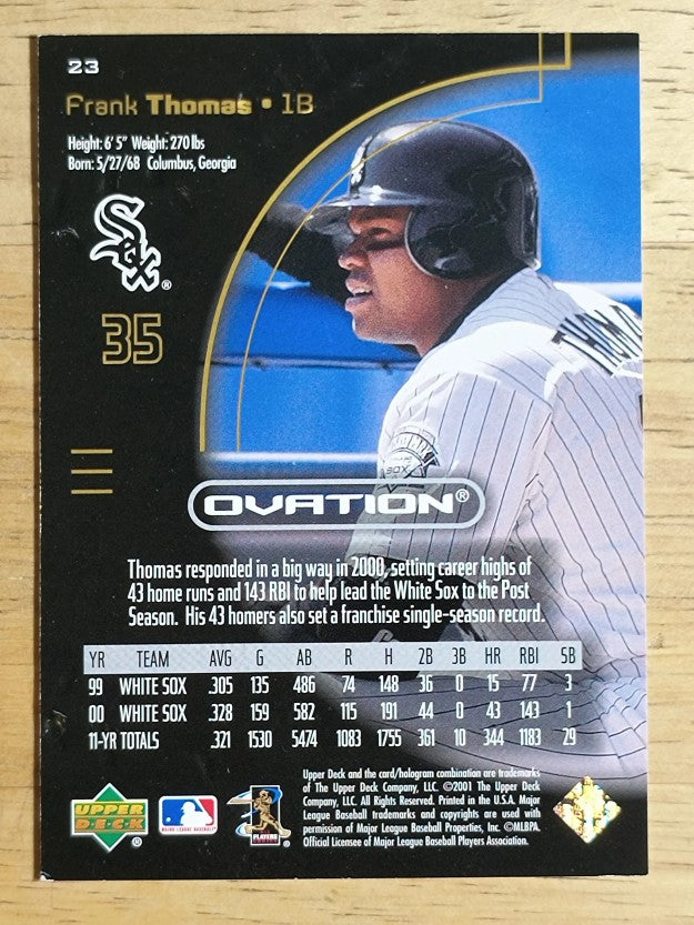 2001 Upper Deck Ovation #23 Frank Thomas