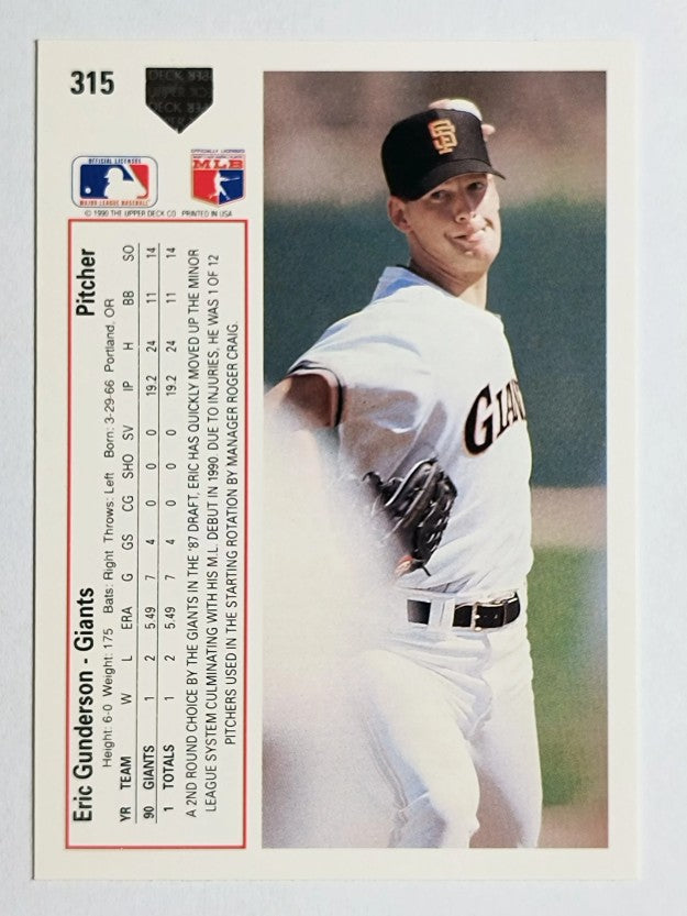 1991 Upper Deck #315 Eric Gunderson