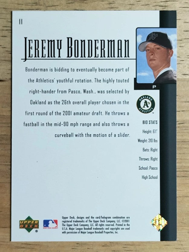 2001 Upper Deck Prospect Premieres #11 Jeremy Bonderman XRC