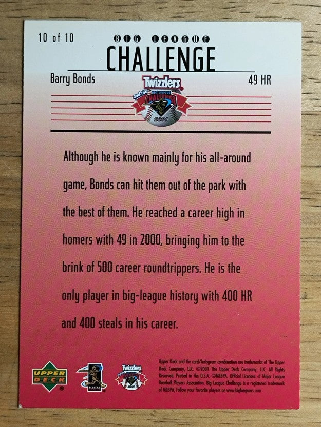 2001 Upper Deck Twizzlers #10 Barry Bonds