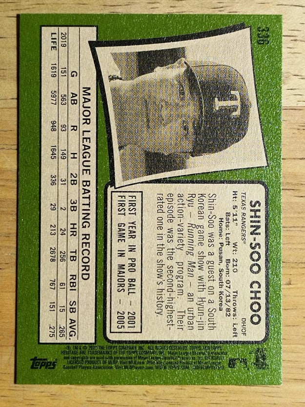2020 Topps Heritage #336 Shin-Soo Choo