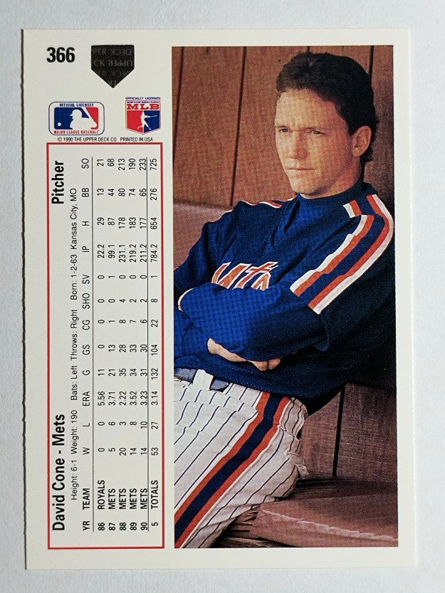 1991 Upper Deck #366 David Cone
