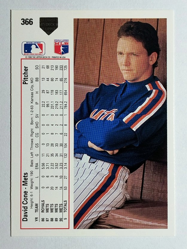 1991 Upper Deck #366 David Cone