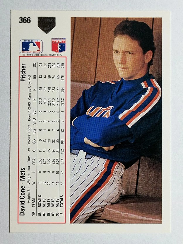 1991 Upper Deck #366 David Cone