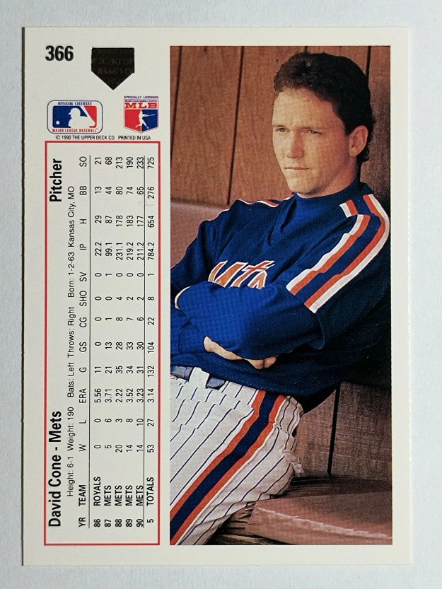1991 Upper Deck #366 David Cone