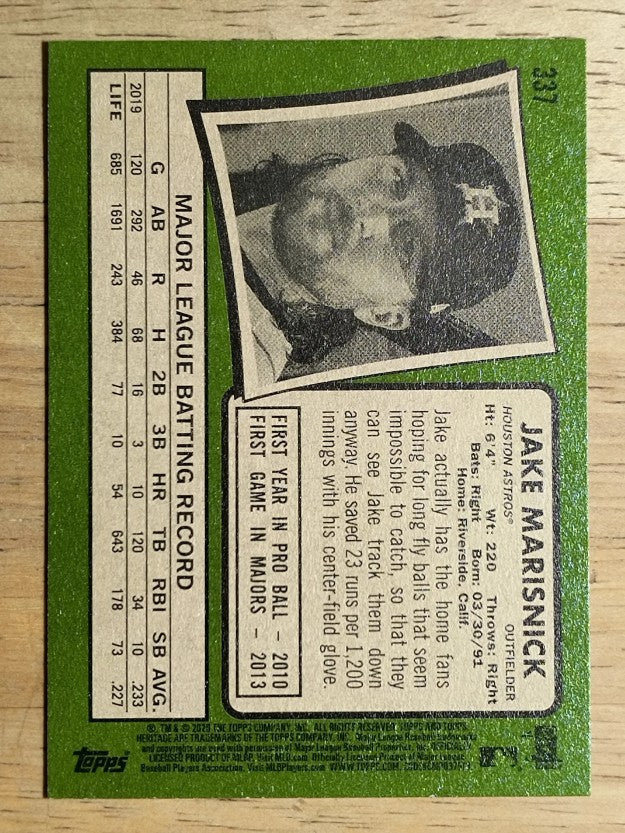 2020 Topps Heritage #337 Jake Marisnick