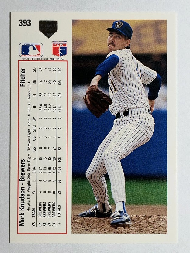 1991 Upper Deck #393 Mark Knudson