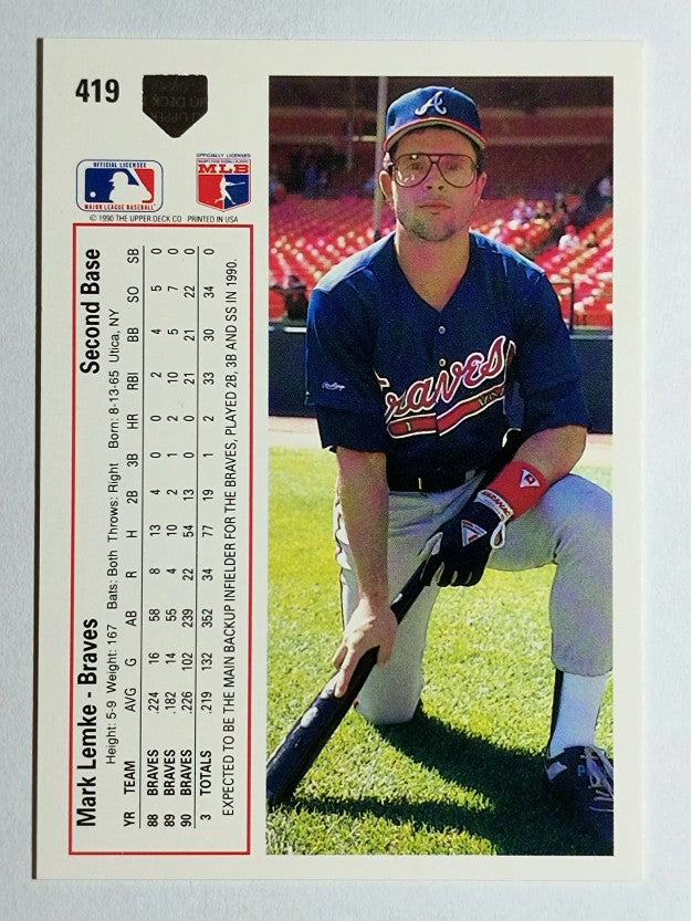 1991 Upper Deck #419 Mark Lemke