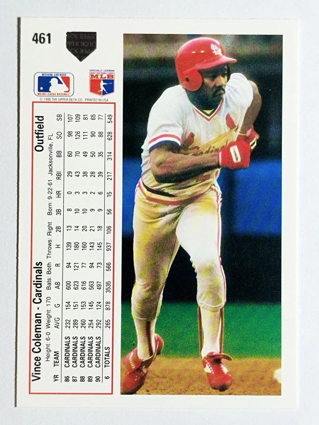 1991 Upper Deck #461 Vince Coleman