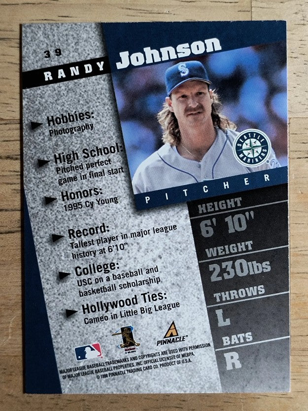 1998 Pinnacle Inside #39 Randy Johnson