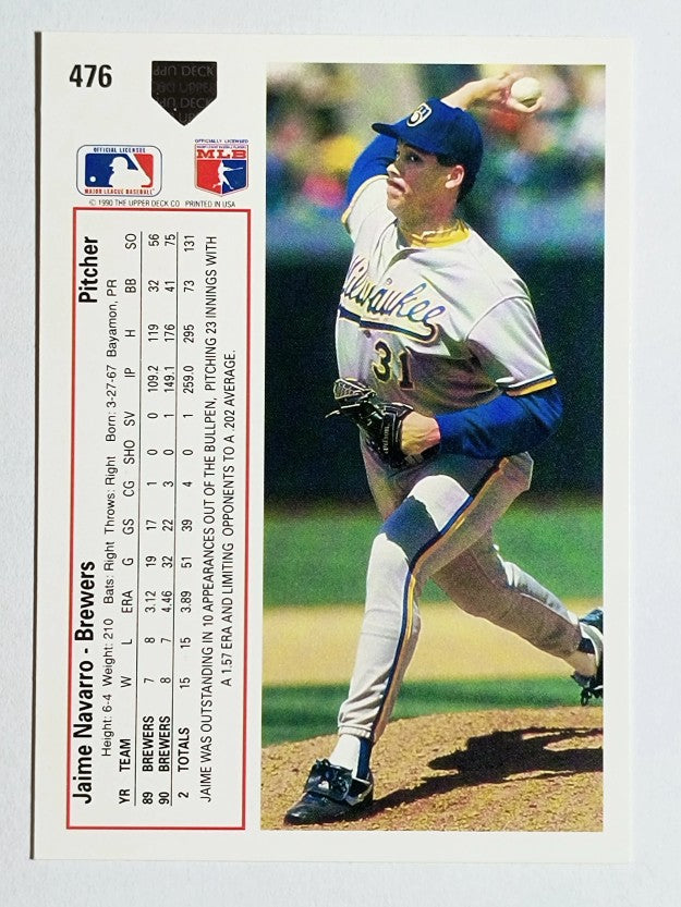 1991 Upper Deck #476 Jaime Navarro