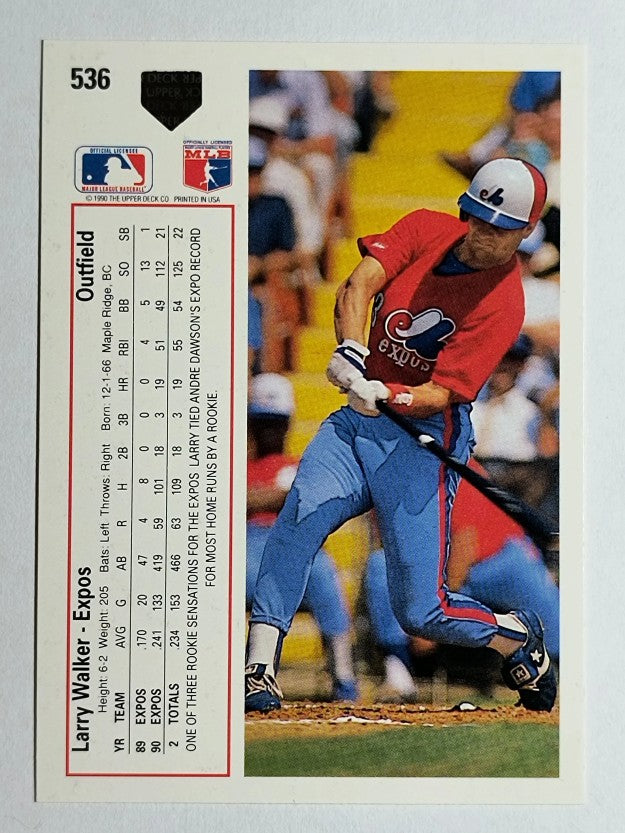 1991 Upper Deck #536 Larry Walker