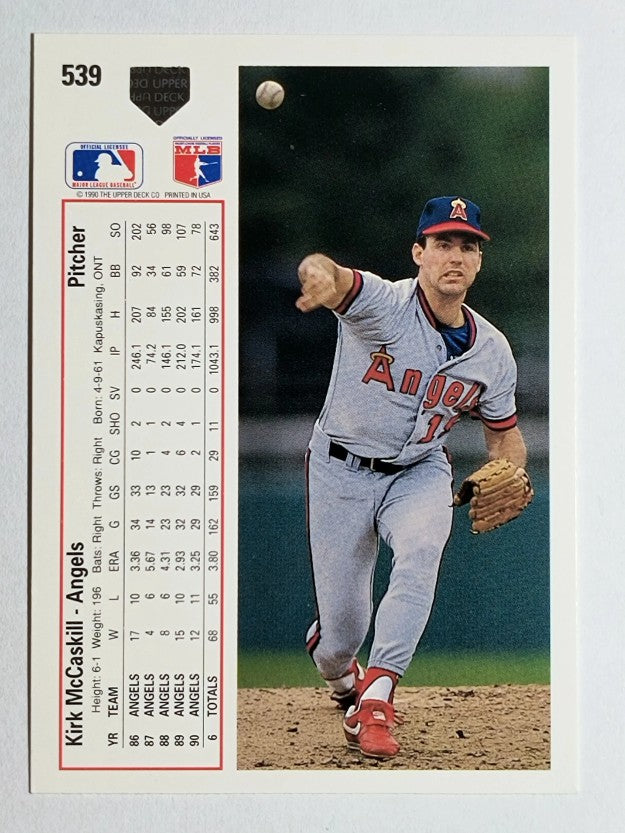 1991 Upper Deck #539 Kirk McCaskill