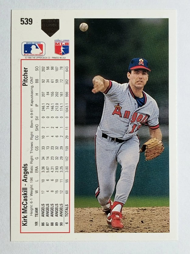 1991 Upper Deck #539 Kirk McCaskill