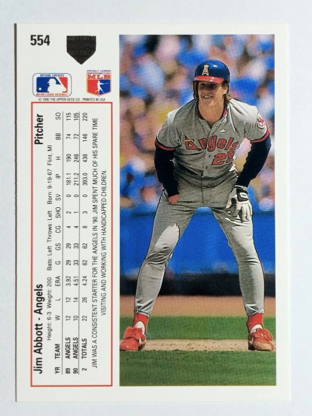 1991 Upper Deck #554 Jim Abbott