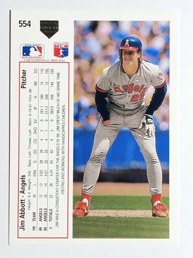 1991 Upper Deck #554 Jim Abbott